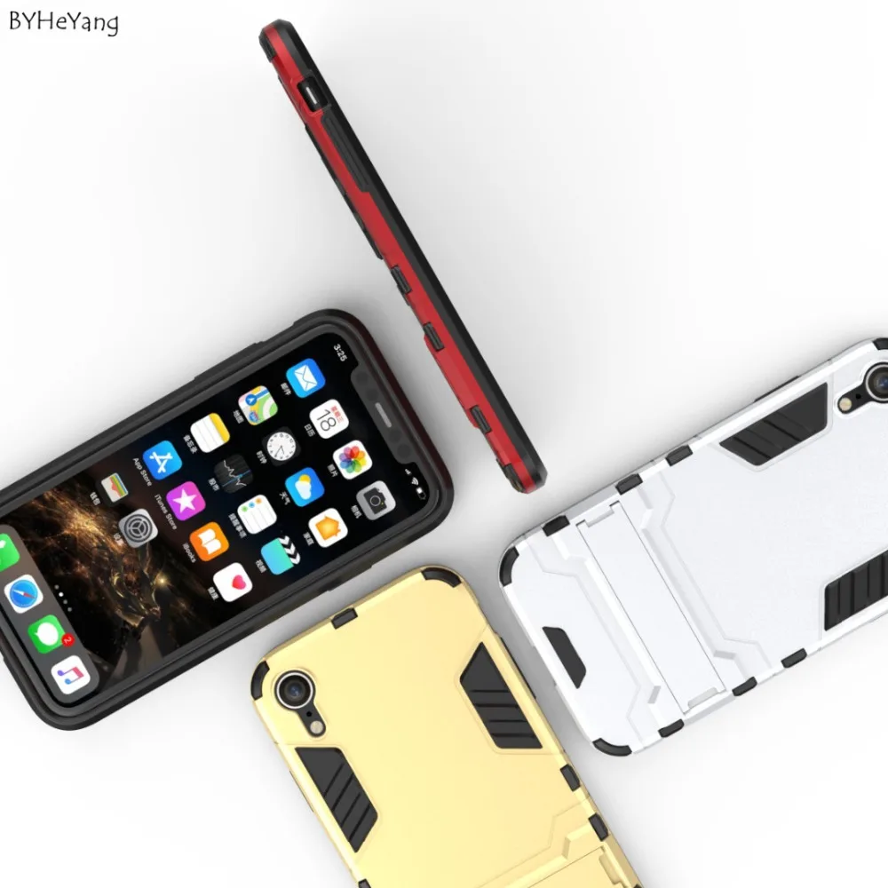 BYHeYang Cover For iPhone XR Case Rubber Robot Armor Phone Shell Protective Hard Back Shockproof |