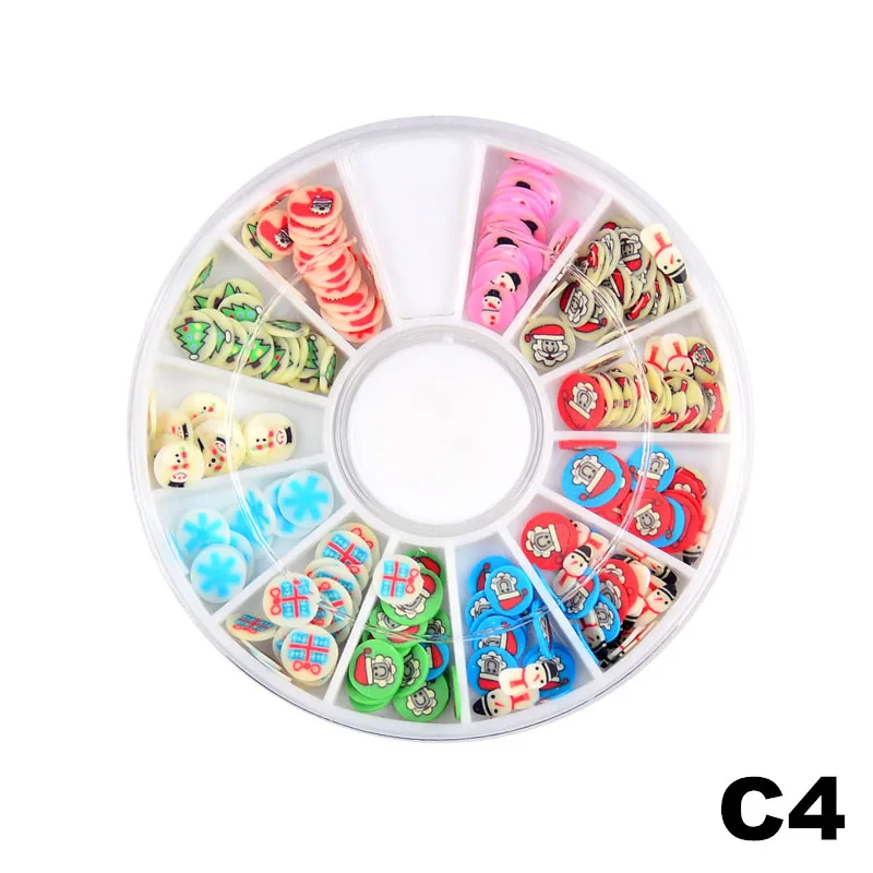 C4 Новинка 3D торт Fimo дизайн ногтей колеса Фрукты Ломтики украшения Типсы для маникюра - Цвет: C4