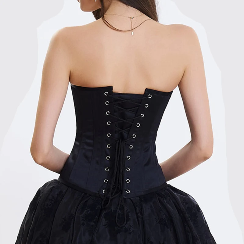 Черная/Золотая вышитая одежда в викторианском стиле корсет костюмы для бурлеска