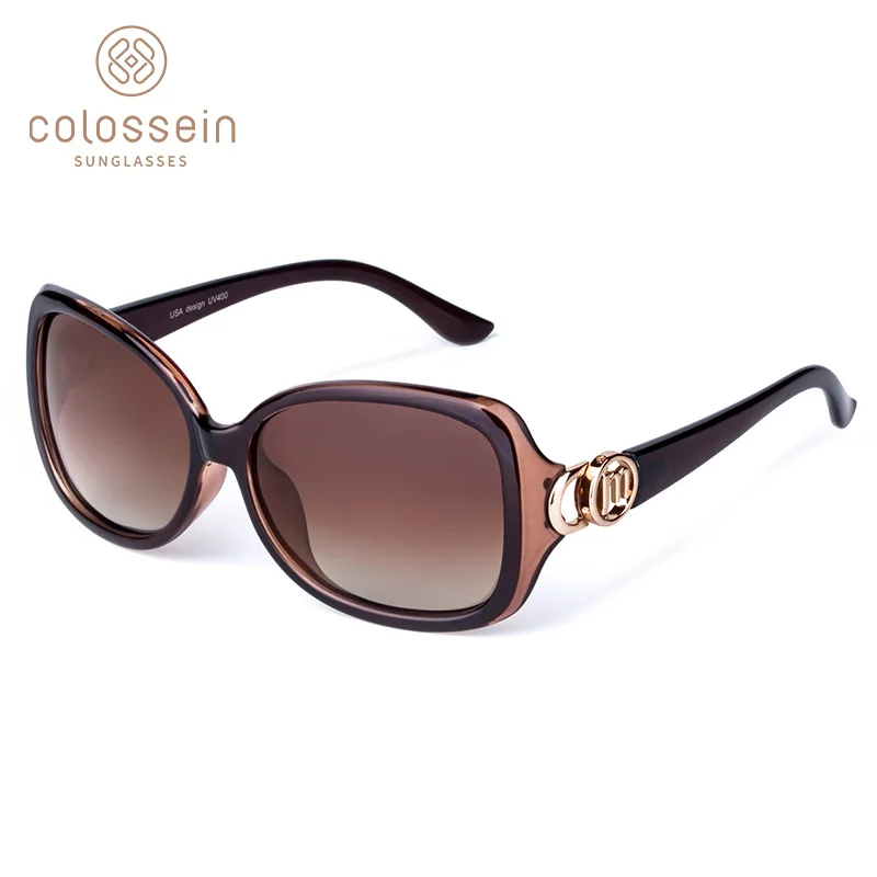 COLOSSEIN MSTAR солнцезащитные очки Женские Поляризовыванные роскошные круглые металлический шарнир солнцезащитные очки постепенный мягкий свет классические солнечные очки UV400