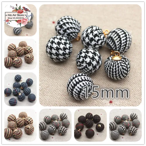 mix color 20pcs 20 шт Ласточка балка покрытая тканью, круглая бусина подвески-пуговицы для дома и сада ремесла Кабошон Скрапбукинг DIY 15 мм - Цвет: mix color 20pcs