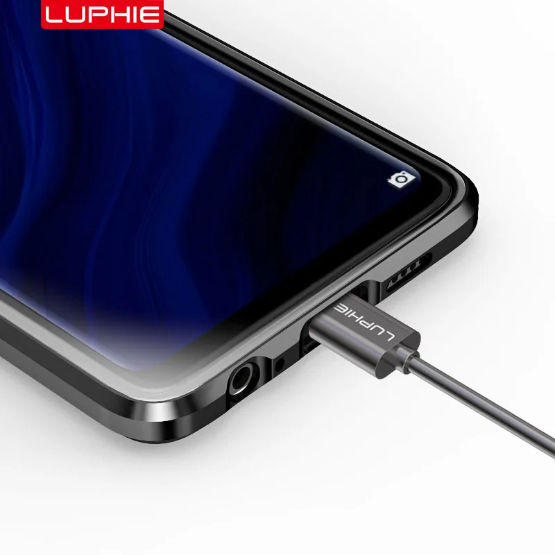 LUPHIE 360 градусов Полный Магнитный чехол для Huawei P30 P 30 передний задний стеклянный Pro