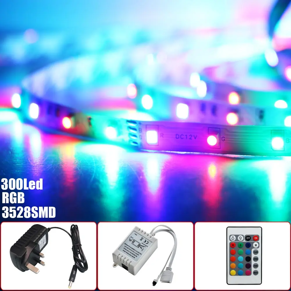 5 м 3528 RGB светодиодная не водонепроницаемая лента с пультом дистанционного