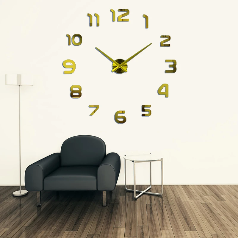 Цифровые часы настенные DIY современный материал EVA гостиная прозрачное зеркало