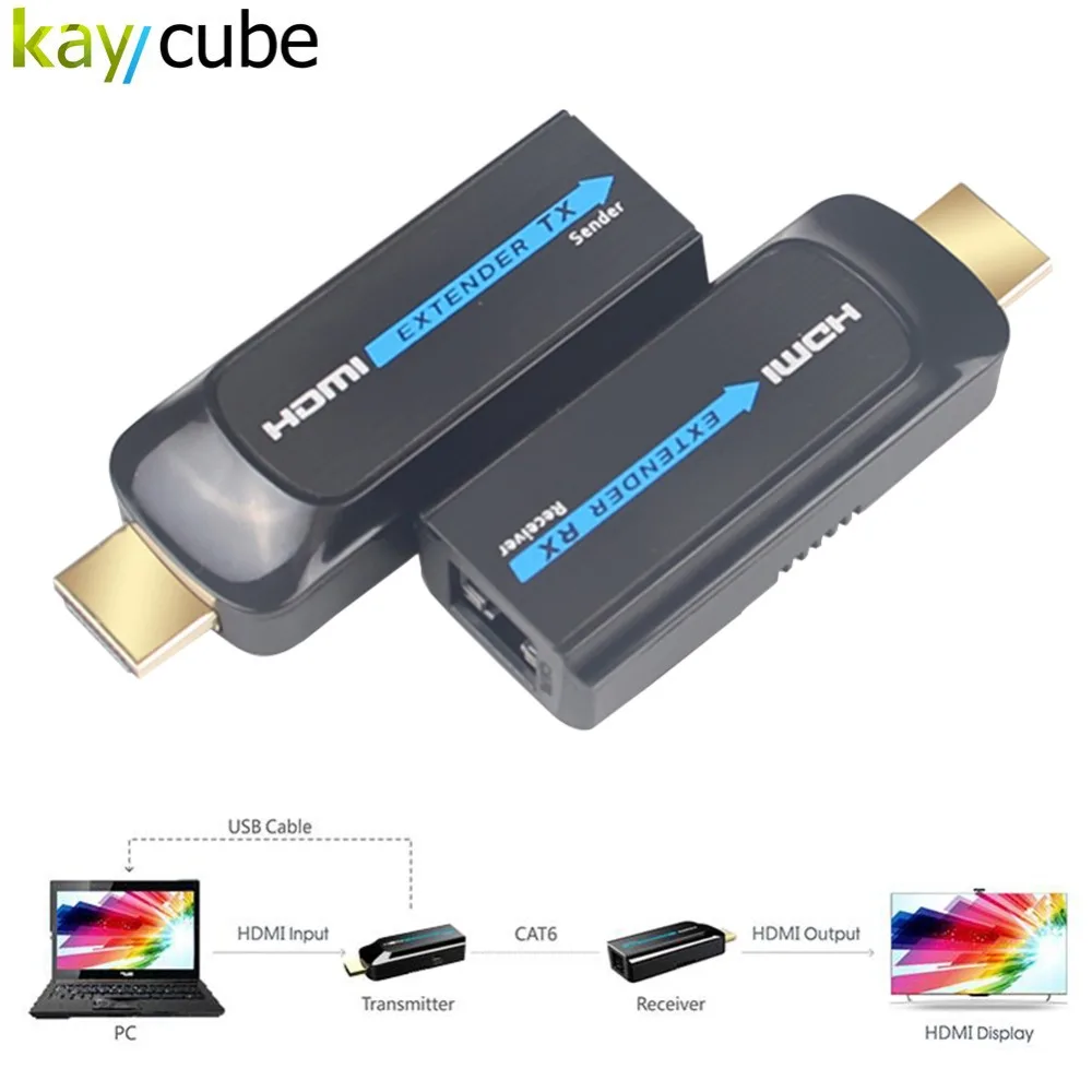 Мини HDMI удлинитель LKV372S 50 м не требует кабелей 1080P|hdmi extender|mini hdmi1080p hdmi |