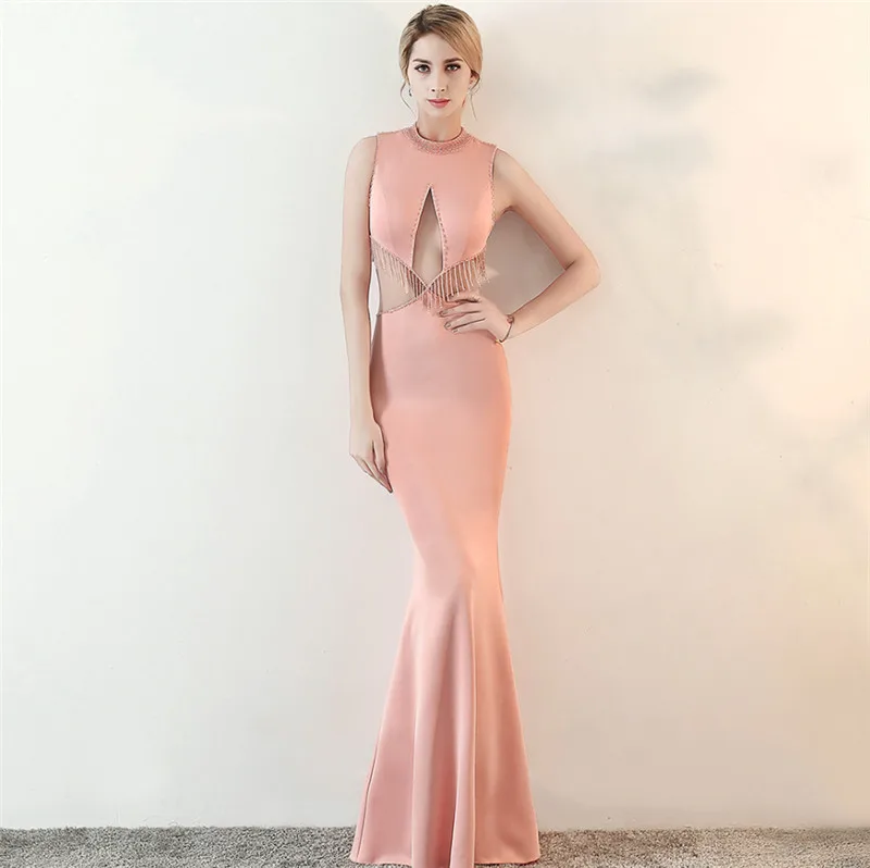 Элегантные длинные черные вечернее платье с блестками vestido de festa халат longue платья