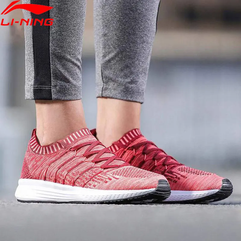 Женские кроссовки со звездами Li-Ning дышащие спортивные с подкладкой из мононити
