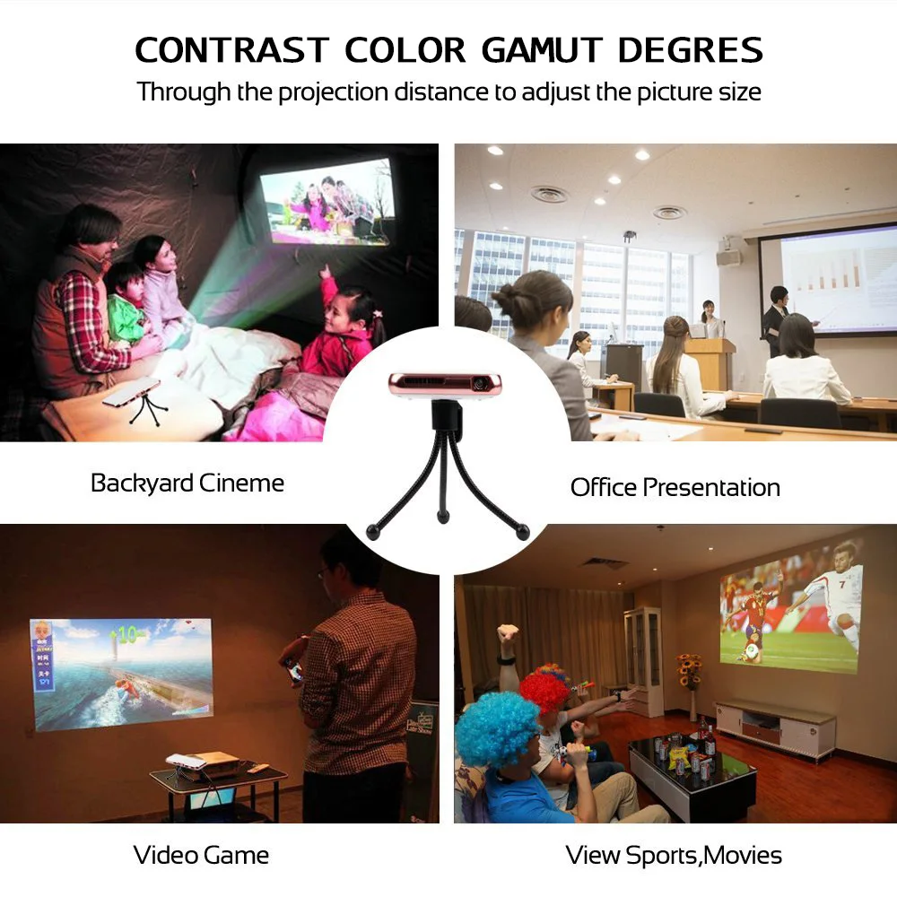 Мини карманный проектор для всех смартфонов Android Wifi Bluetooth A118 + портативный