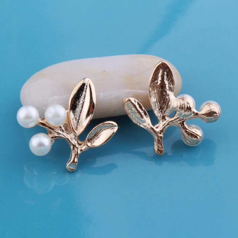 60 шт. жемчужные пуговицы в виде листьев для украшения волос|Пуговицы| |