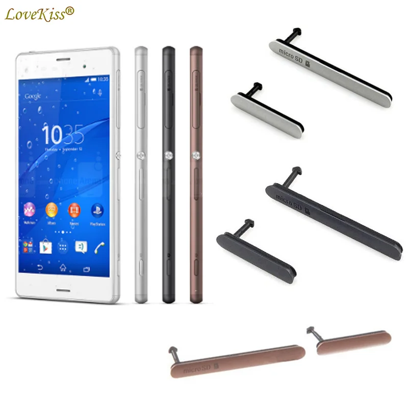 L55T Micro SD SIM Card USB Charging Port Slot Dust Cover For Sony Xperia Z3 Dual D6603 D6653 D6633 D6683 Plug Case Bumper |