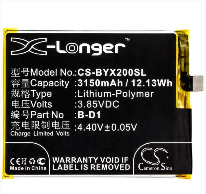 

Cameron Sino 3150mAh battery for BBK VIVO X20A Dual SIM TD-LTE B-D1 for VIVO X20A Dual SIM TD- LTE B-D1