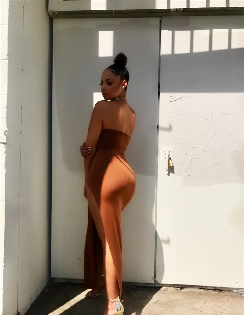 Женское вечерние платье без бретелек элегантное облегающее платье-туника с