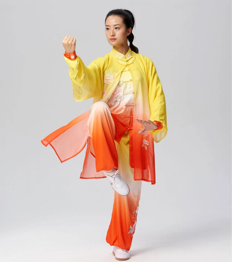 Костюм для боевых искусств тайцзи одежда выступлений униформа wushu с вышивкой