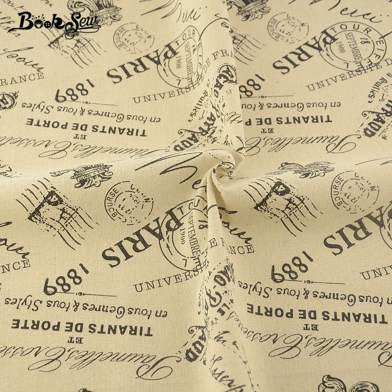 Booksew Quilting Textile Paris Free Style Cotton Linen Fabric Sewing Material Tablecloth Pillow Bag Curtain Cushion Zakka Tissu | Дом и сад