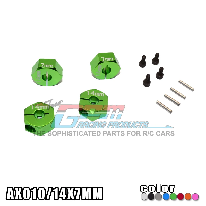 1 Набор осевой SCX10 EXO14x7MM алюминиевый сплав с шестигранной блокировкой GPM AX010/14X7MM 1/10