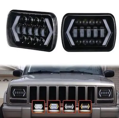2 шт. 7x6 дюймов Halo светодиодные фары 5x7 Квадратные Светодиодные стрелка ангельские