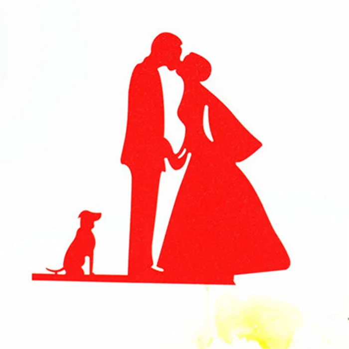 H108 Cake Topper Топпер для торта жениха и невесты Вечерние сувениры Mr Mrs Свадебный Топпер для торта свадебные украшения вечерние принадлежности Серебряный Топпер для свадебного торта - Цвет: H108 Cake Topper