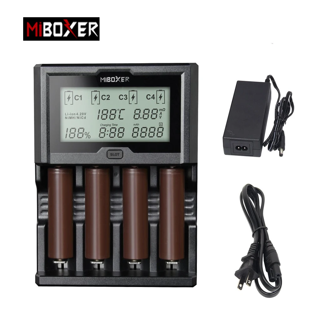 Зарядное устройство Miboxer для аккумуляторов li ion/Ni MH/Ni Cd 4 слота 3 а/партия ЖК экран