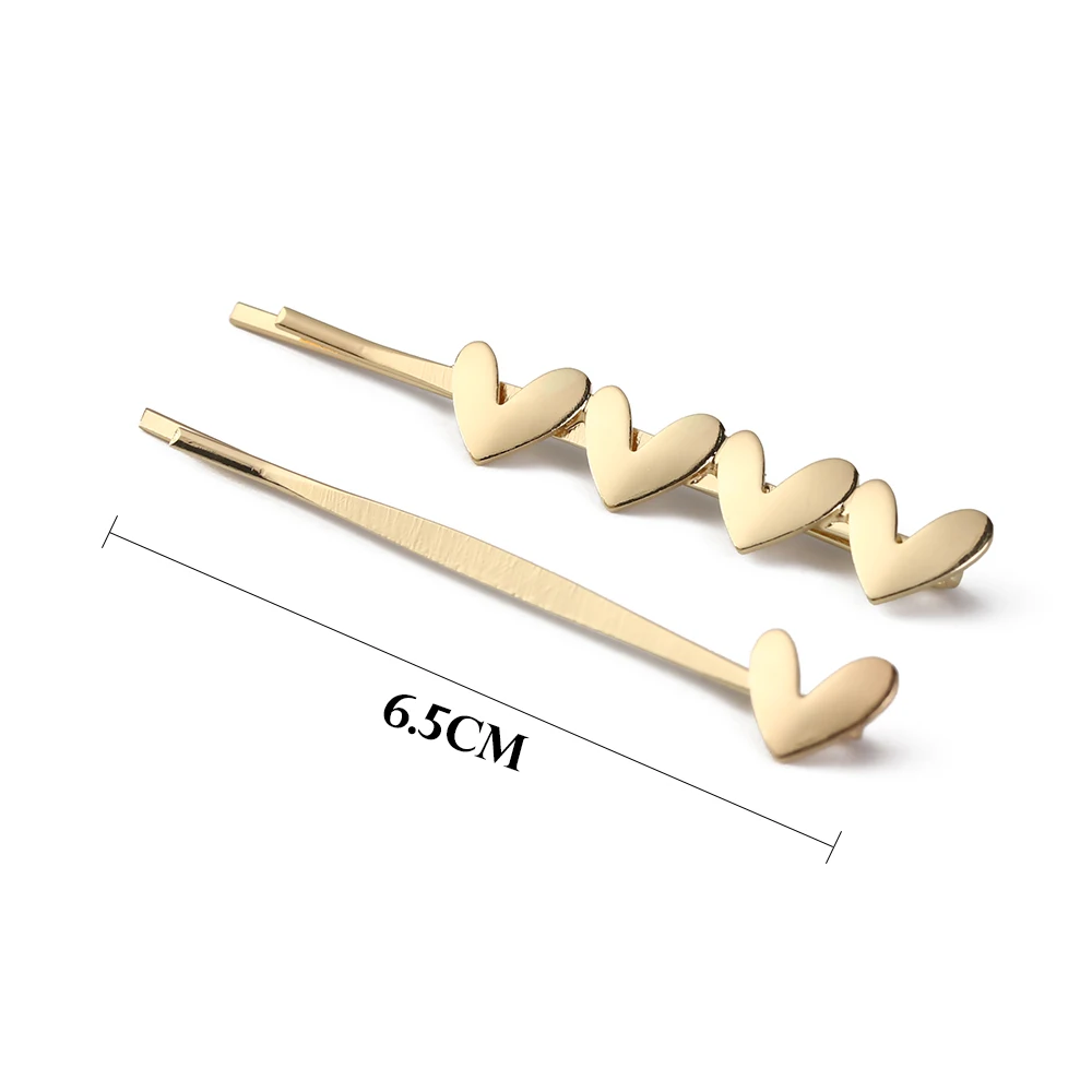 Korea Simple Metal Hairpins for Women Hollow Star Heart Shape Hair Clips Gold Color Smile Face Hairgrip Styling Accessories | Красота и