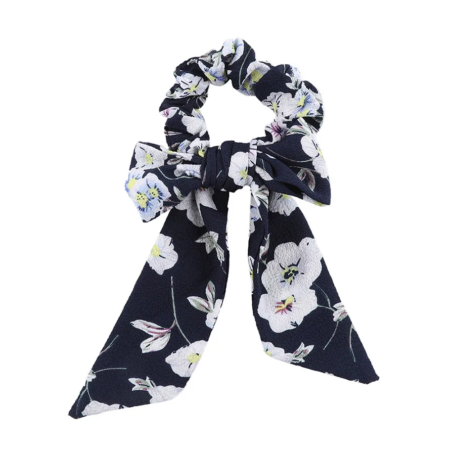 Style 34 Haimeikang, лента для волос в стиле ретро с однотонным принтом для девочек, атласная резинка для волос с бантиком, эластичная резинка для волос, галстук-бабочка, резинка для волос с конским хвостом - Цвет: Style 34
