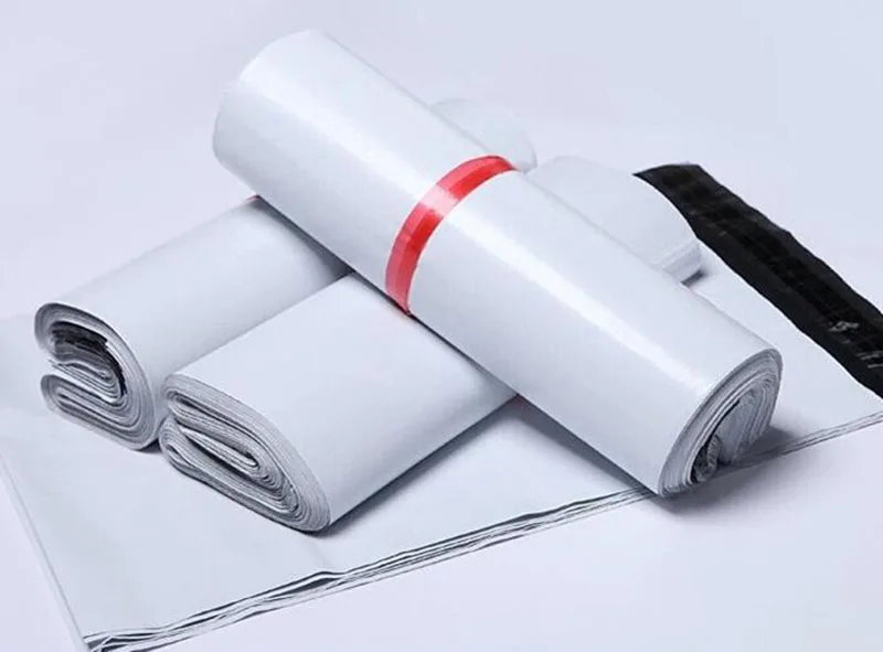 200 шт./лот розничная продажа белая курьерская упаковка самоклеящаяся печать