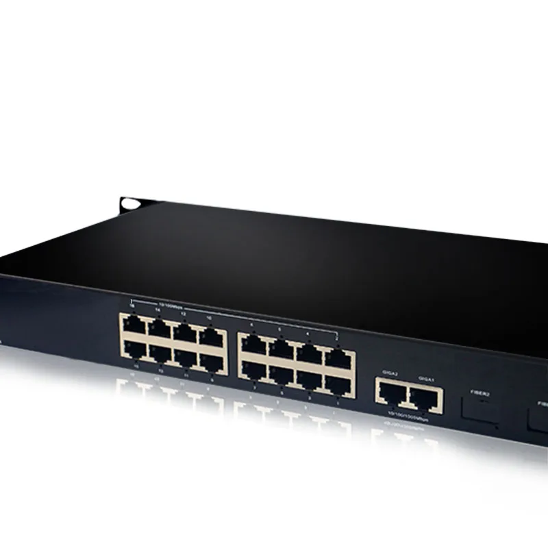 Ethernet-Коммутатор 16 портов 10/100 Мбит/с и 2-портовый 10/100/1000 Мбит/с по восходящей линии сетевой коммутатор 16 портов RJ45 переключатель