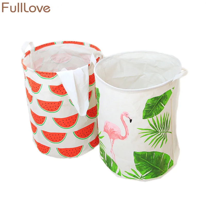 FullLove 40*50 см Ins стильная корзина для белья льняные книги с принтом фламинго грязная