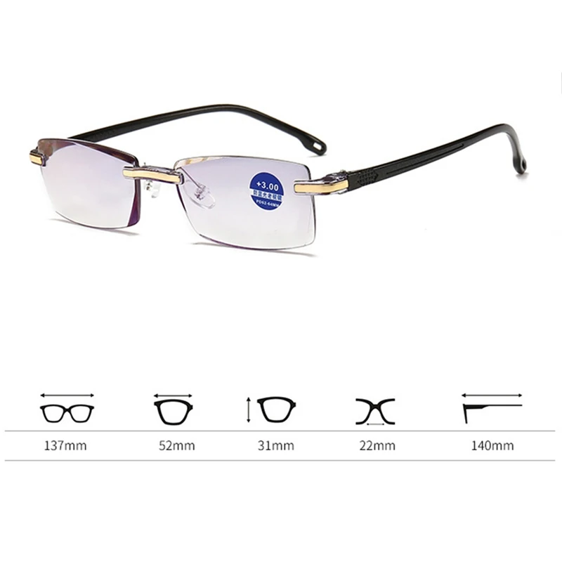 Очки для чтения без оправы мужчин и женщин ультралегкие оптические аксессуары с