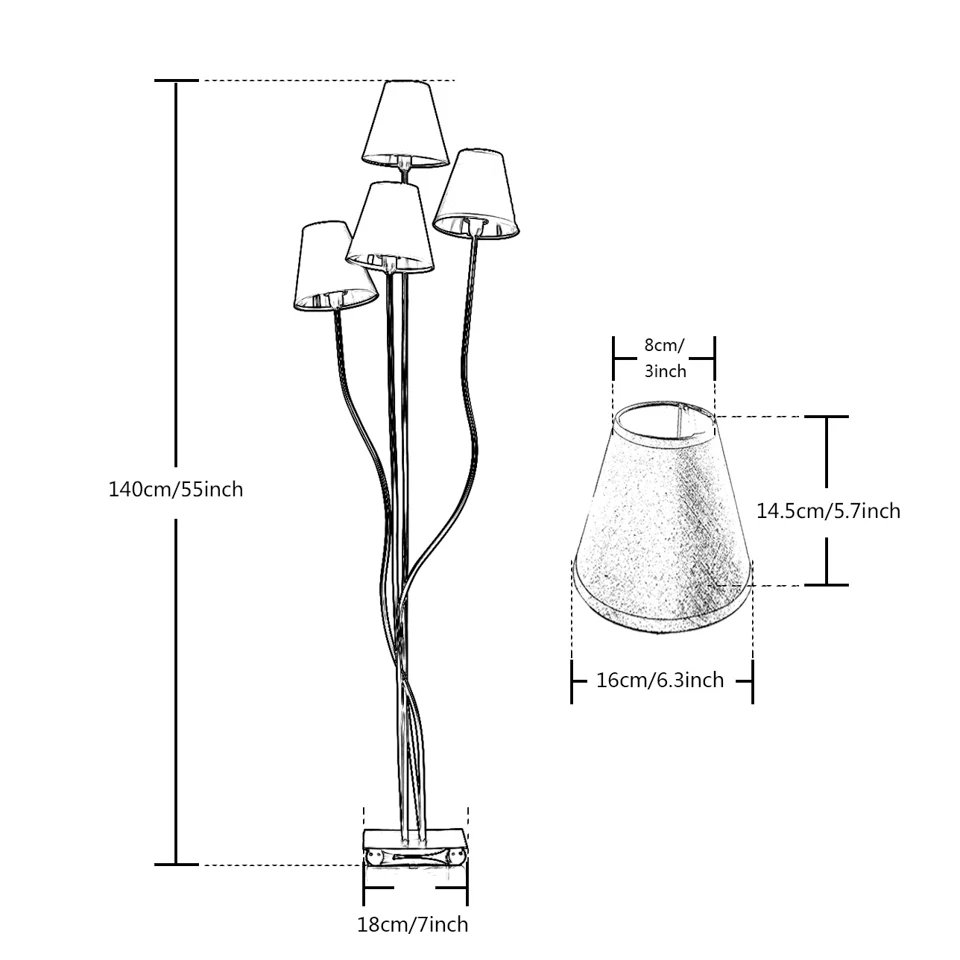 OYGROUP 4 головы современный крытый напольный светильник для спальни отель бар