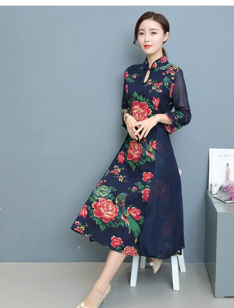 Zmvkgsoa 2018 оригинальный ретро Платья для женщин Дизайн Китай Ветер Cheongsam Винтаж дамы