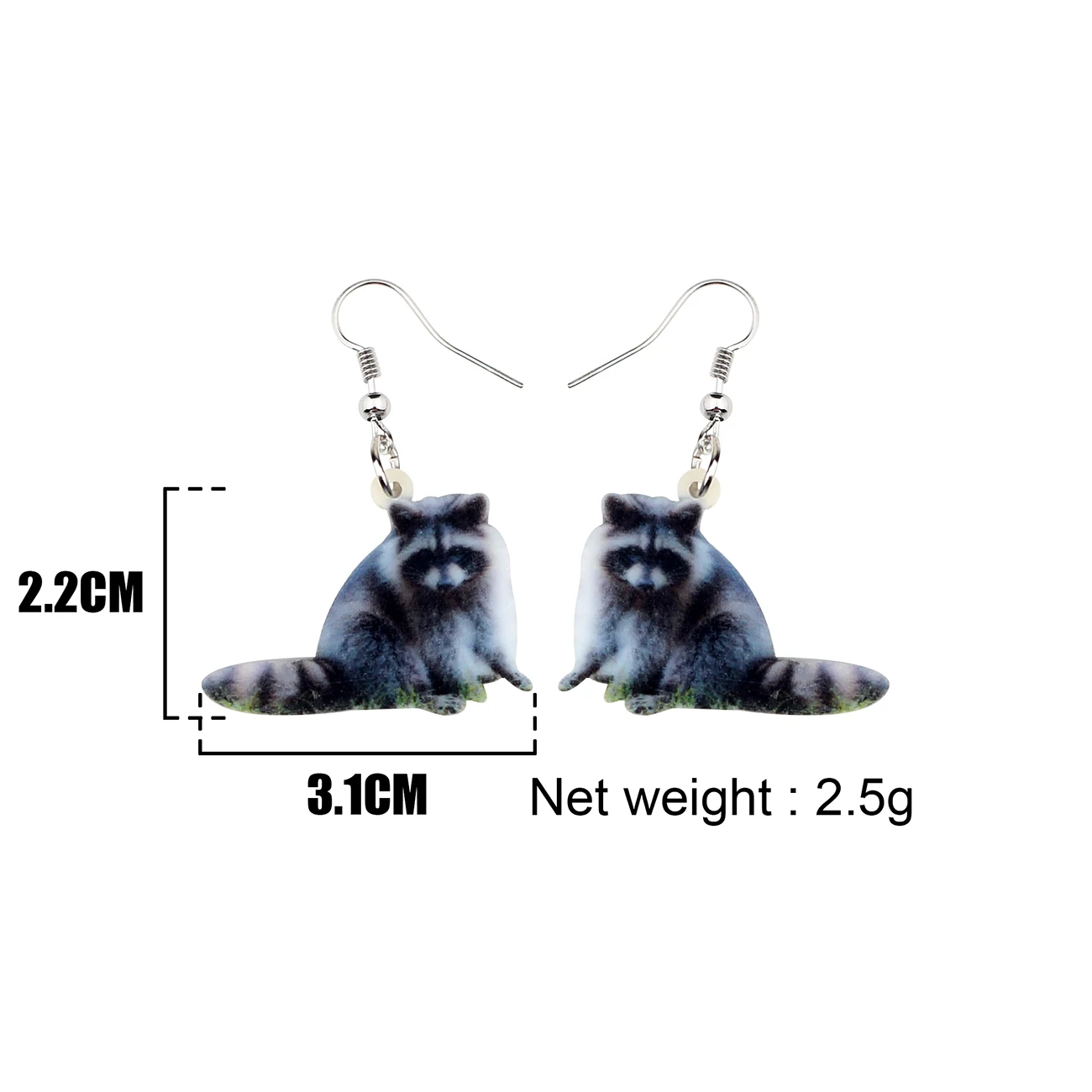WEVENI массивные акриловые серые серьги-подвески в форме капли енота милые