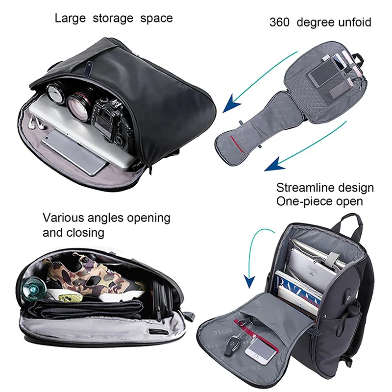 Outdoor Laptop Backpack Men's Travel Bags 2018 Multifunction Rucksack Waterproof Oxford Black Computer Backpacks For Teenager | Спорт и