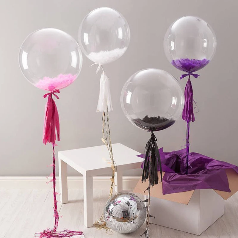 

1pc 18/24 Inch No Wrinkle Bobo Transparent Clear Balloons Marriage Wedding Decoration Helium Inflatable Balls Gifts Favor Newest