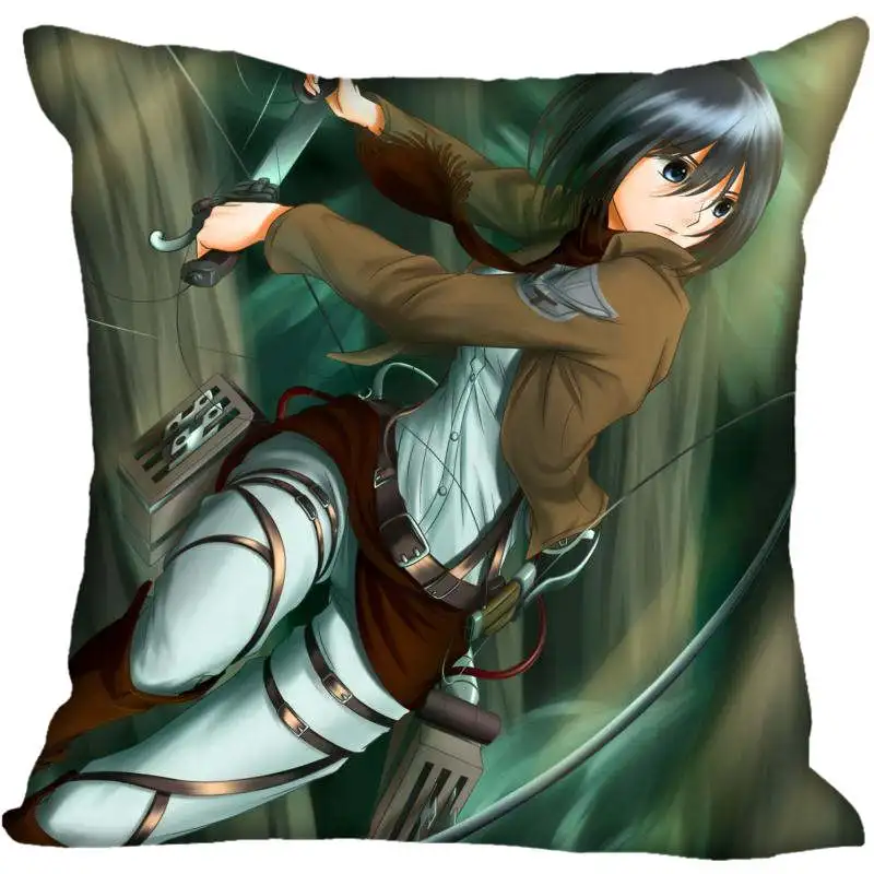Заказной декоративный чехол для подушки Attack on Titan квадратный на молнии 33X33 40x40 45x45