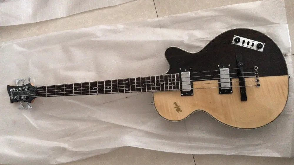 Новинка 4/5 струны Пламя клен и корпус из палисандра hofner bass гитара полоса шеи hofner пользовательские бас oem hofner bass