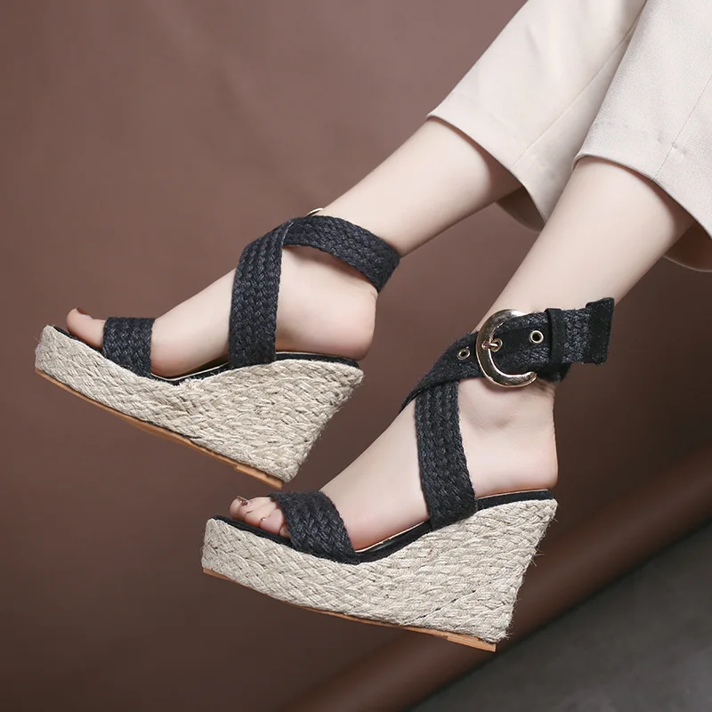 Женская обувь на танкетке босоножки высоком каблуке Летняя Вьетнамки Chaussures Femme