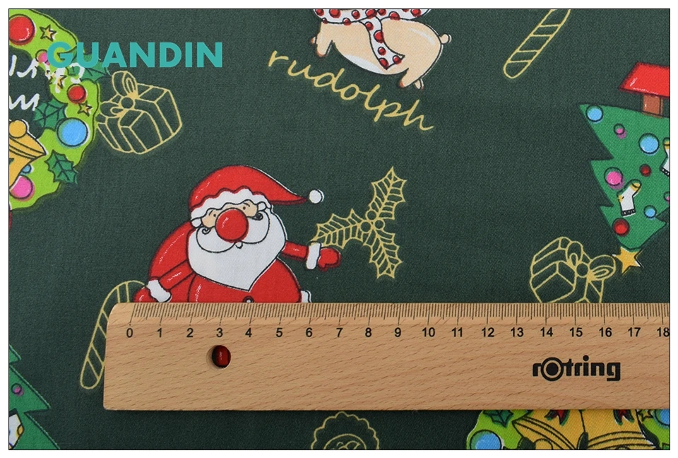 GUANDIN, Новая Рождественская серия саржевое печатное лоскутное изделие из хлопчатобумажной ткани/DIY шитье и материал для стеганых изделий ткань для вышивания кукол 40x50 см 7 шт./упак