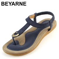 beyarne size 35 42 new women sandal flat heel sandalias femininas summer casual single shoes woman soft bottom slippers sandals