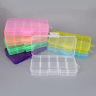 Пластиковая шкатулка для хранения ювелирных изделий, 10 ячеек, регулируемый контейнер для бисера, сережек, прямоугольная коробка для ювелирных изделий, чехол