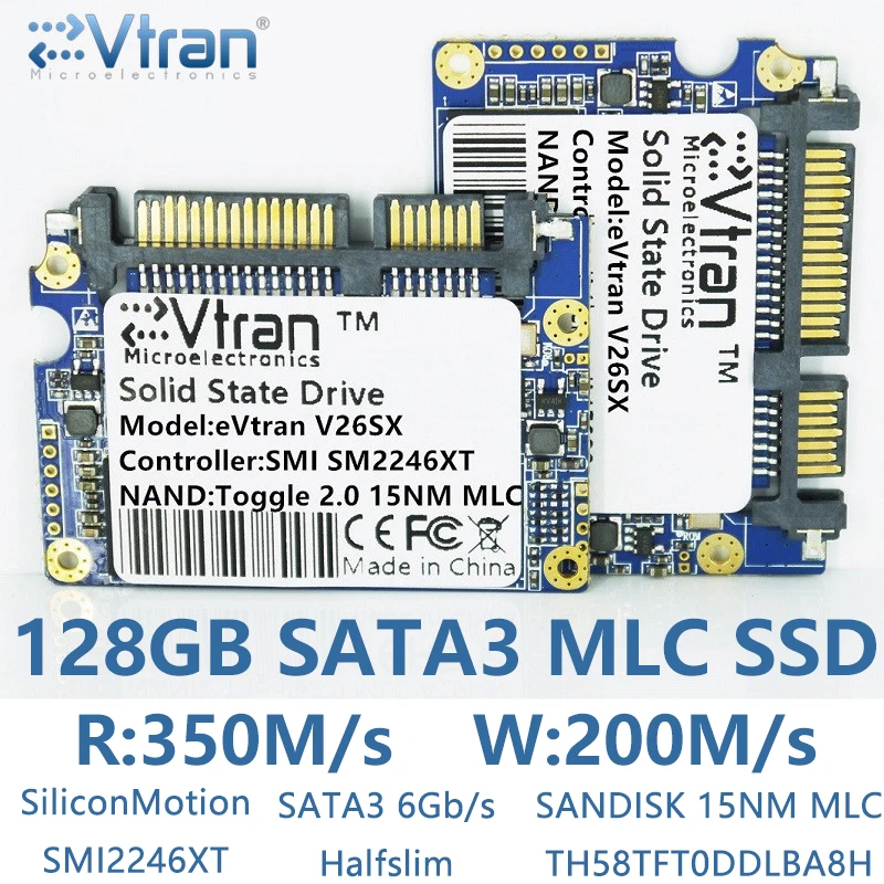 Evtran V26SX 16 г 32 64 128 SSD MLC SATA3 Halfslim SATA твердотельный накопитель для Тетрадь ноутбука