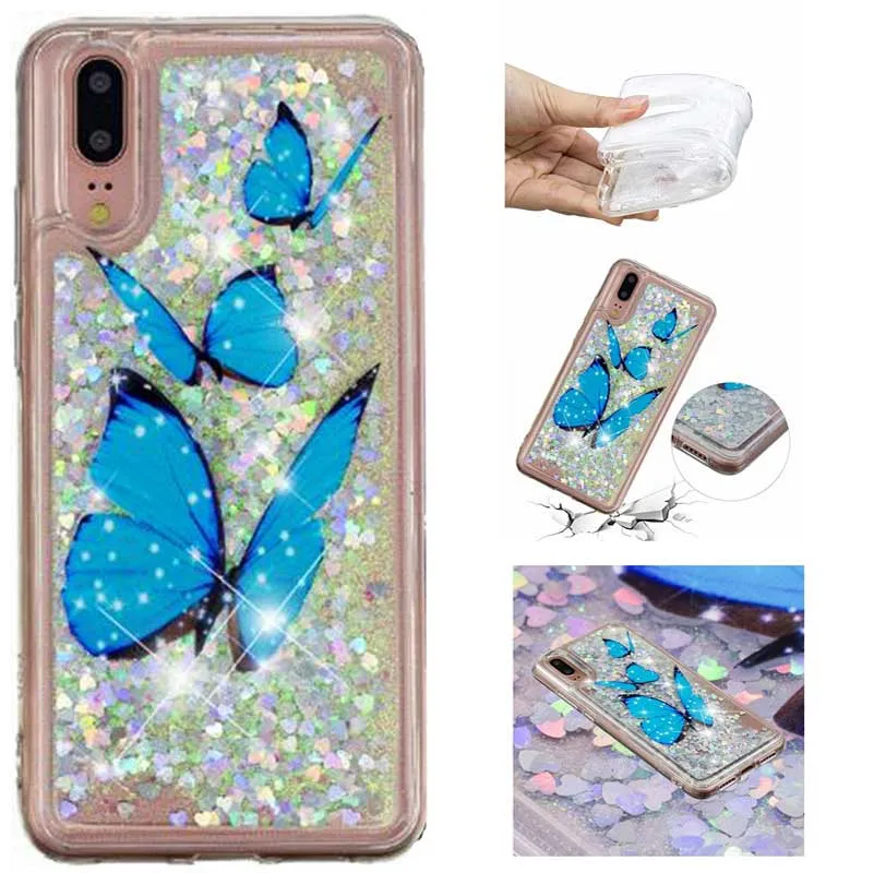 Case For Huawei P20 Pro Glitter Dynamic Flamingo Liquid Quicksand Cover Mate 20 Honor 10 9 Lite Y6 2018 Cases |