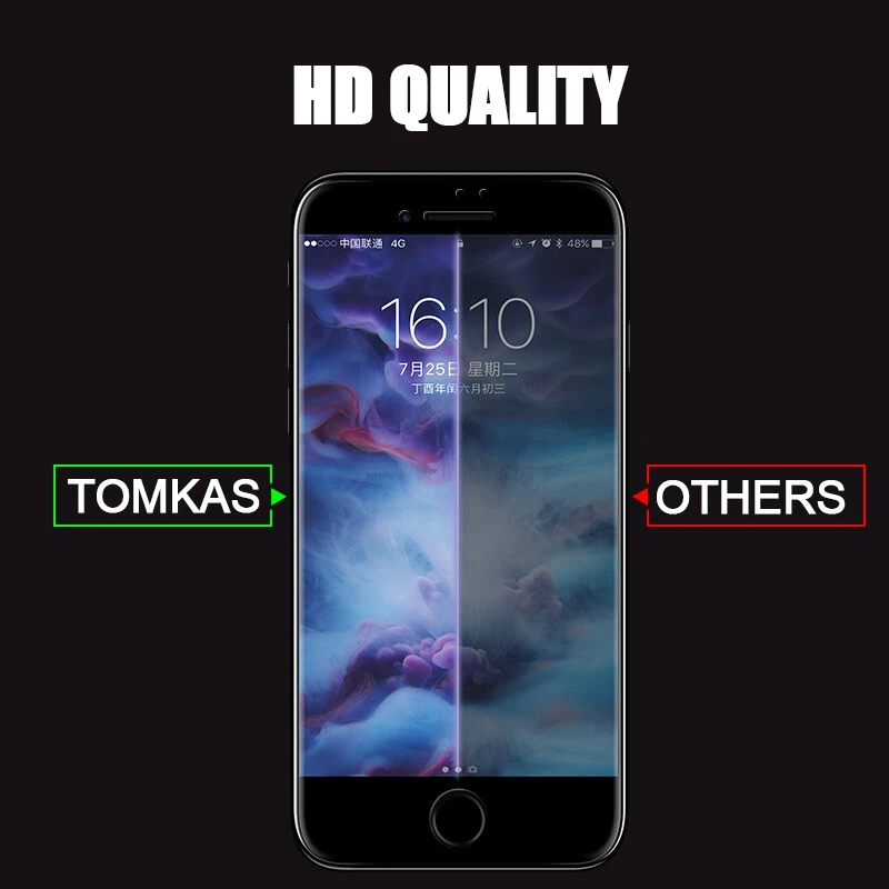 Защитное стекло TOMKAS для iPhone 6 6S Plus закаленное 5D 6D с полным покрытием 7 8 X XS