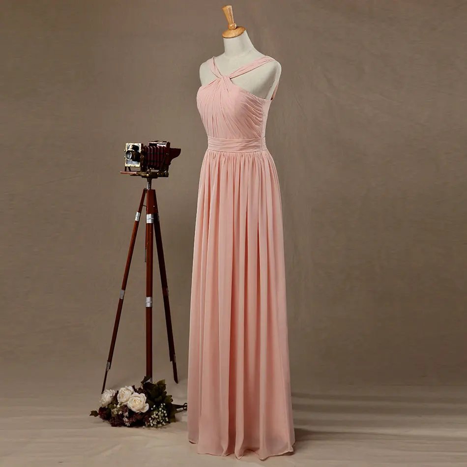 Розовое Новое поступление простые шифоновые плиссированные трапециевидные