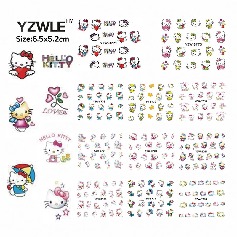 YZWLE, 23 листа, сделай сам, переводные наклейки для ногтей, переводные наклейки, аксессуары для ногтей, салон yzw(X-8770-8792