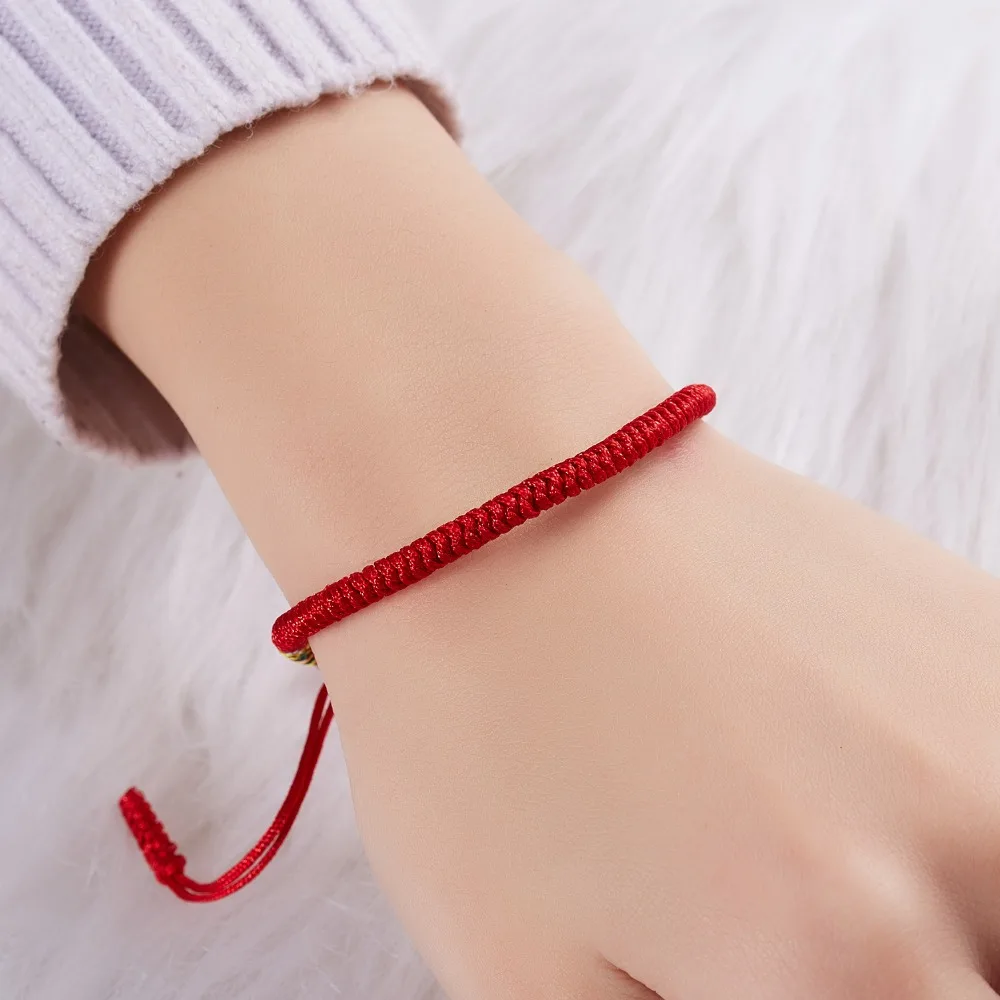 Модные Плетеные Тибетские буддийские браслеты Любовь счастливые с амулетами