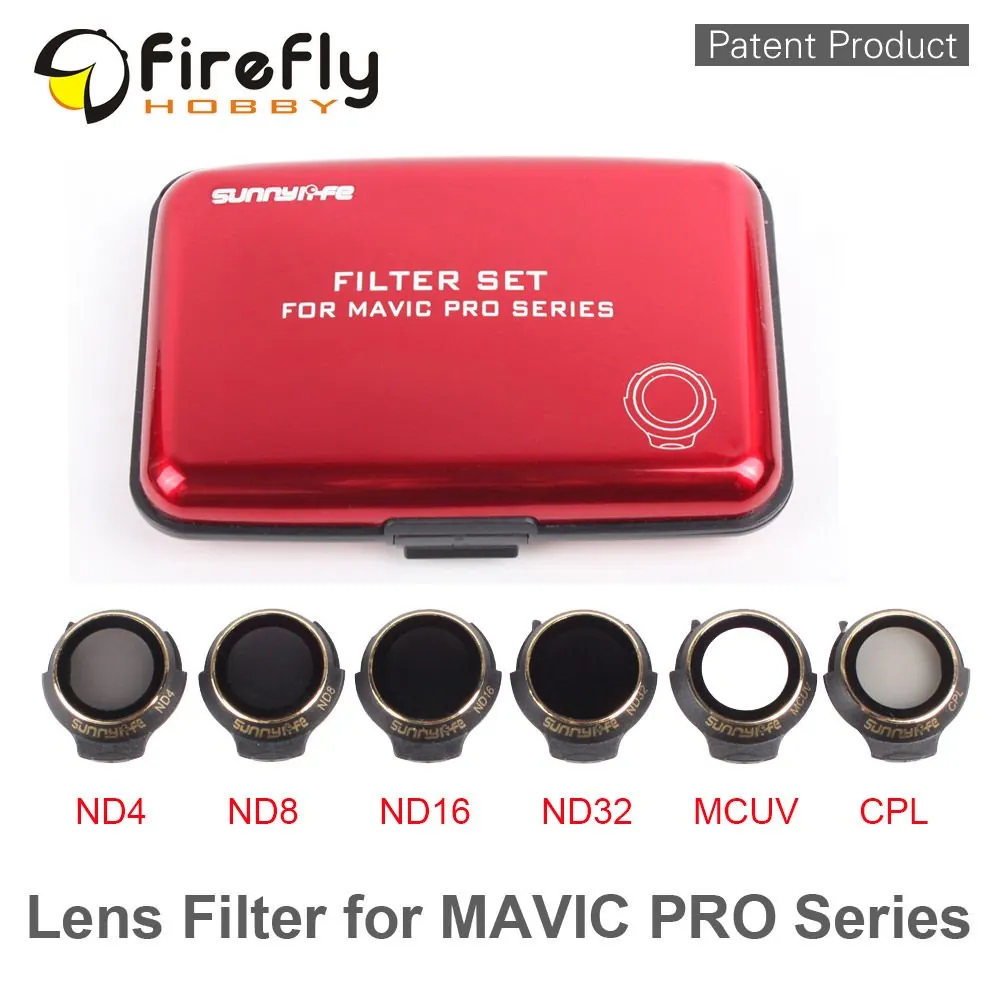 Фильтр объектива Sunnylife MAVIC MCUV CPL ND4 ND8 ND16 ND32 для дрона DJI PRO/ PLATINUM/ WHITE|Фотофильтры