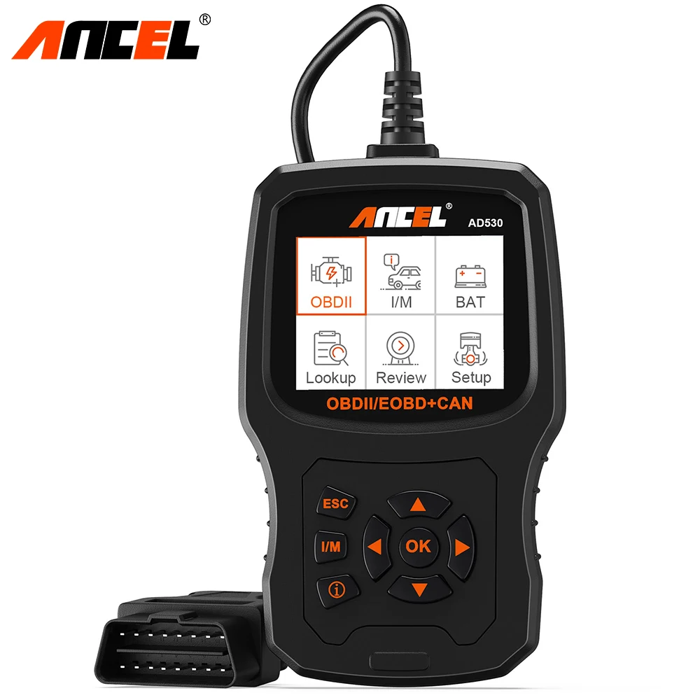 Ancel AD530 OBD2 ODB автомобильный аккумулятор сканера тестер полный OBD2 автомобильный двигатель диагностический инструмент код ридер OBD 2 сканирующий инструмент