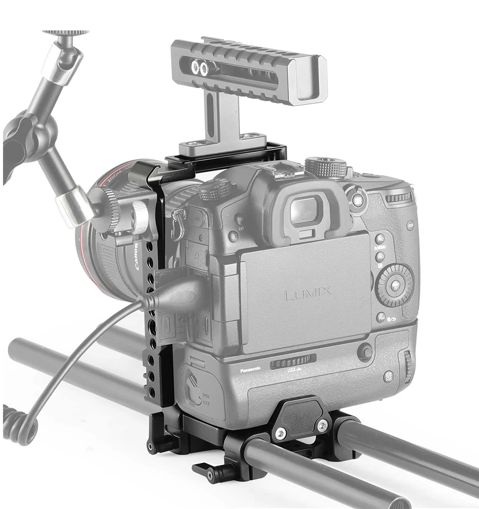 SmallRig DSLR камера стабилизатор Половина Клетка комплект для Panasonic Lumix GH5 камера с батарейным захватом мм с 15 мм стержень зажим