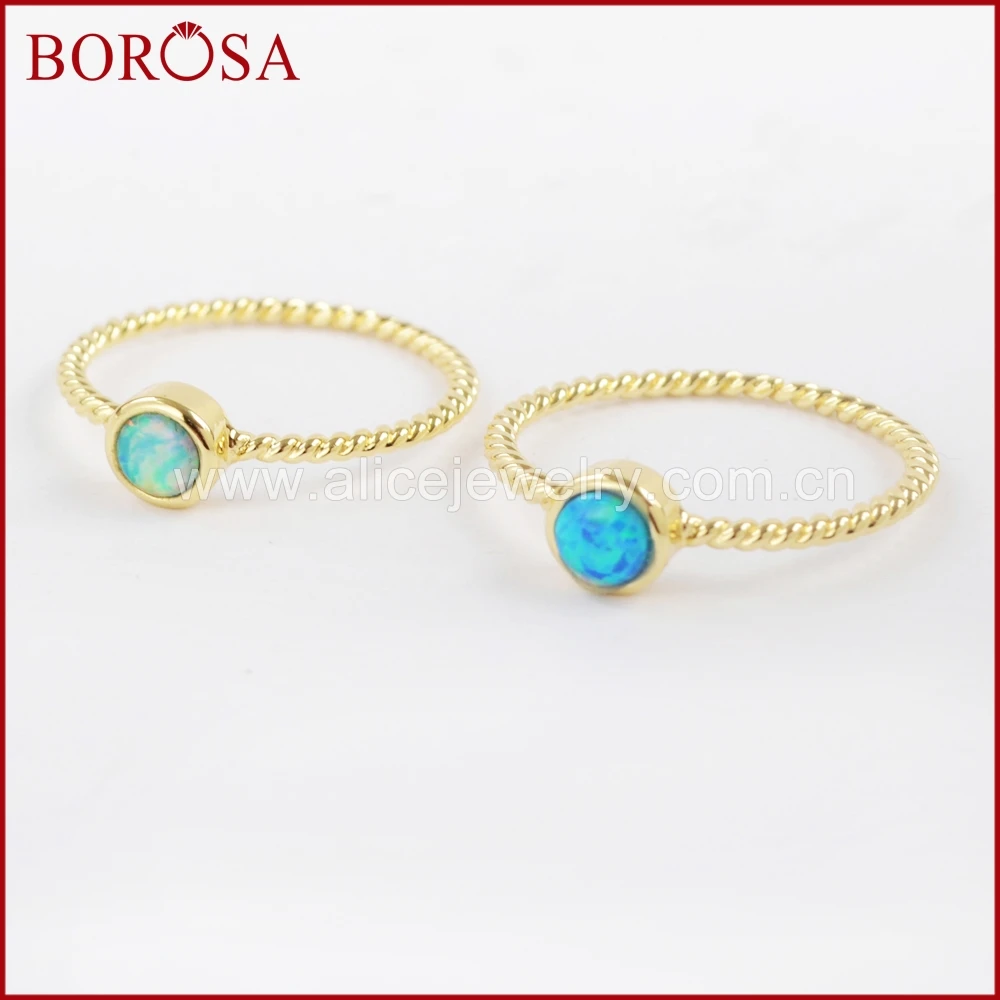 BOROSA 10 шт Горячие японские опаловые Свадебные кольца золотого цвета Модный дизайн