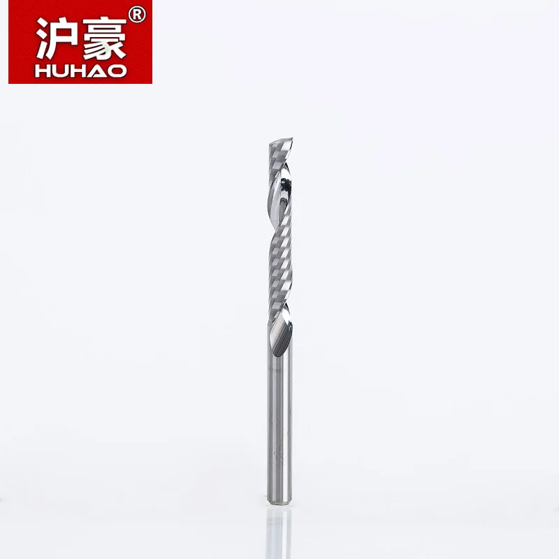 HUHAO 1pc 3.175mm Single Flute Spiral Cutter 3A TOP Quality CNC Router bits for wood Acrylic PVC End Mill Carbide Milling | Инструменты
